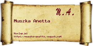 Muszka Anetta névjegykártya